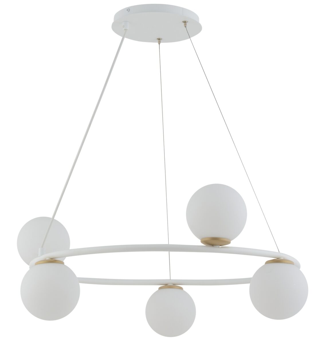 Lampa wisząca GAMA 5 koło biało-złota Lampa wisząca GAMA 5 koło biało-złota