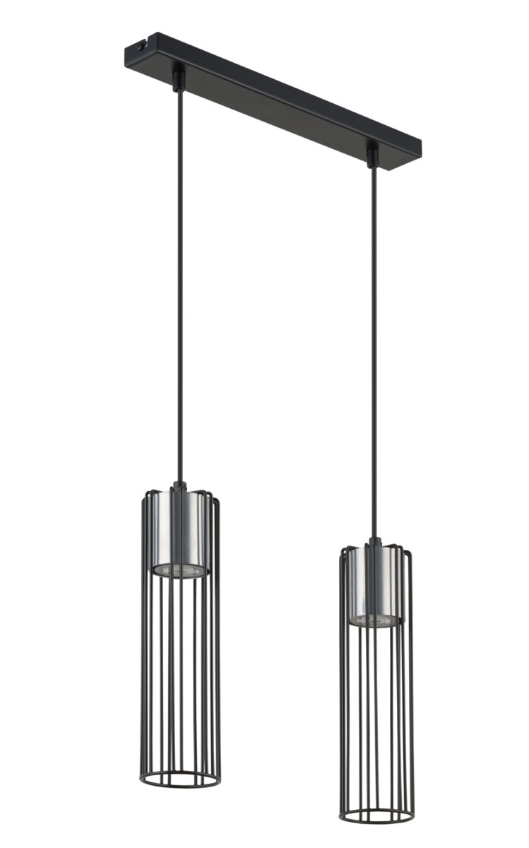 Lampa wisząca FOBIA 2 czarno-srebrna