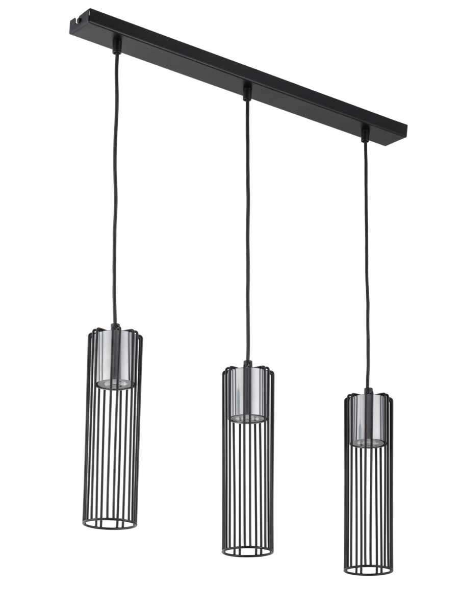 Lampa wisząca FOBIA 3 czarno-srebrna