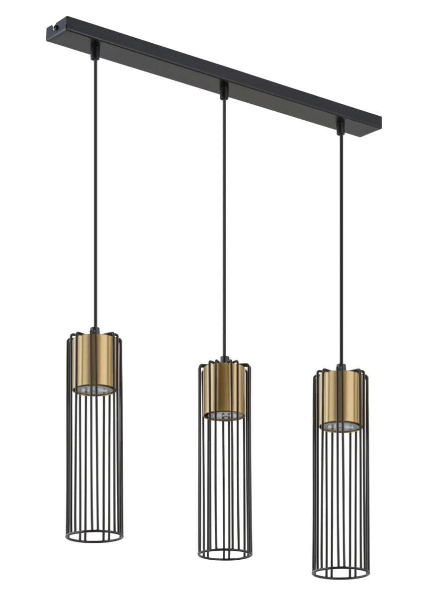 Lampa wisząca FOBIA 3 czarno-złota Lampa wisząca FOBIA 3 czarno-złota