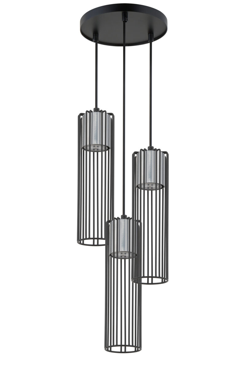 Lampa wisząca FOBIA 3 czarno-srebrna