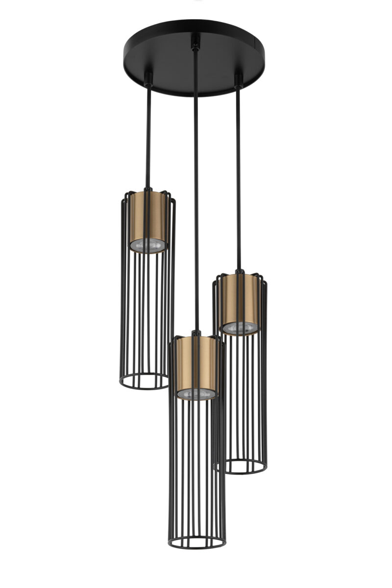 Lampa wisząca FOBIA 3 czarno-złota Lampa wisząca FOBIA 3 czarno-złota