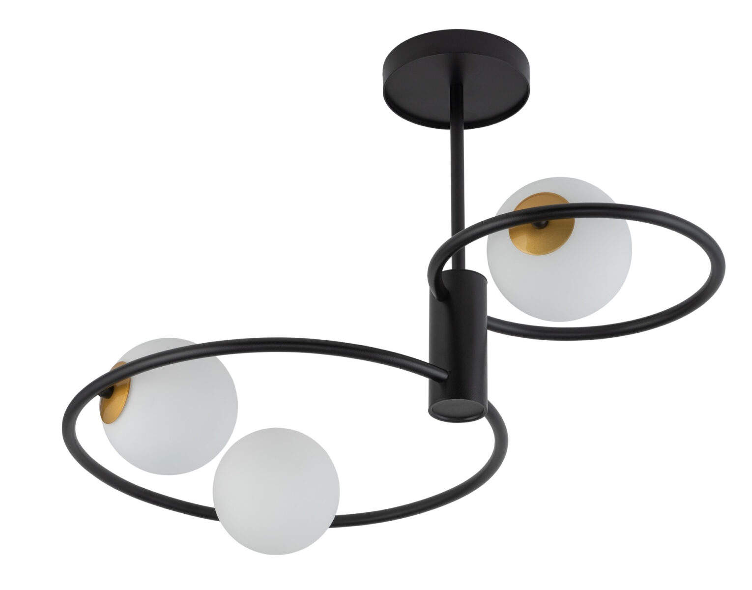Lampa sufitowa/plafon AQUA 3 biało-czarna