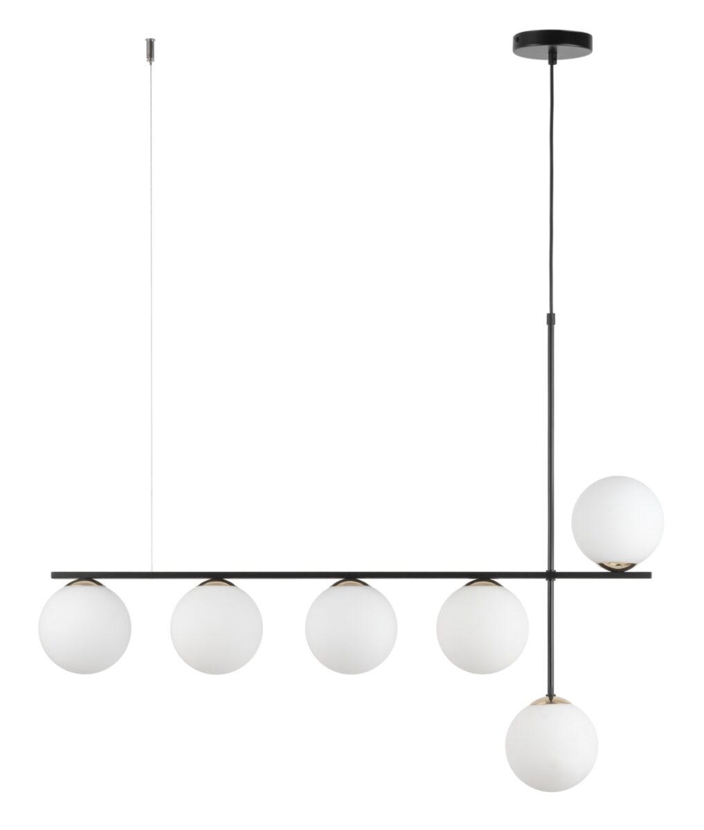 Lampa wisząca SILIA 6 czarno-biała