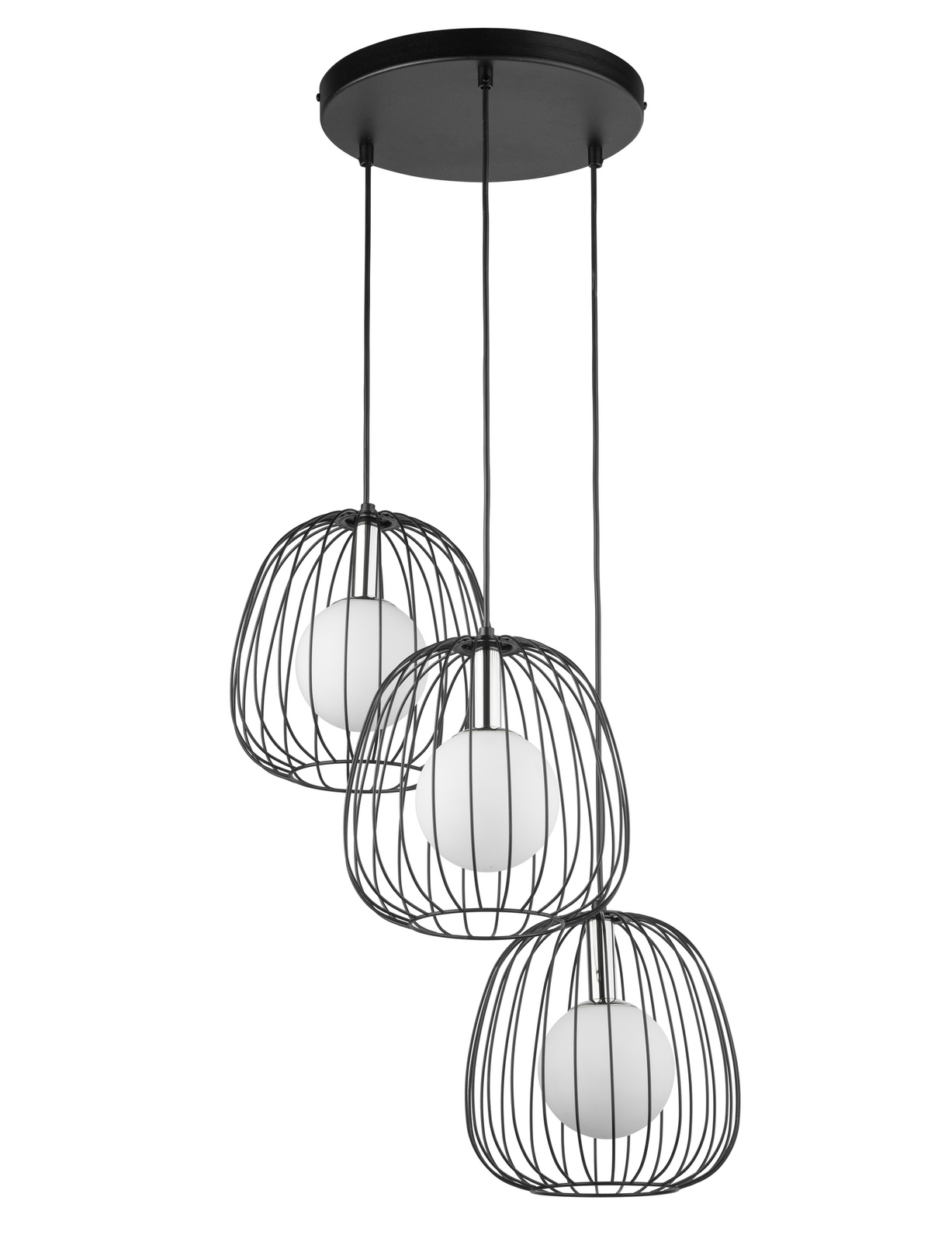 Lampa wisząca BELL 3 czarno-srebrna