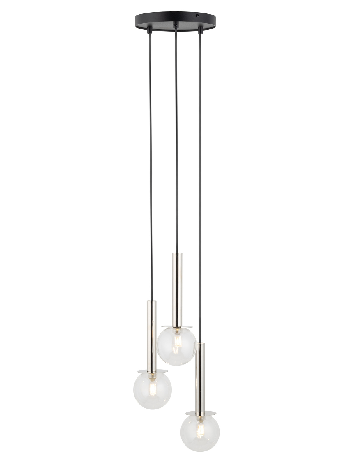 Lampa wisząca DAISY 3 czarno-srebrna Lampa wisząca DAISY 3 czarno-srebrna