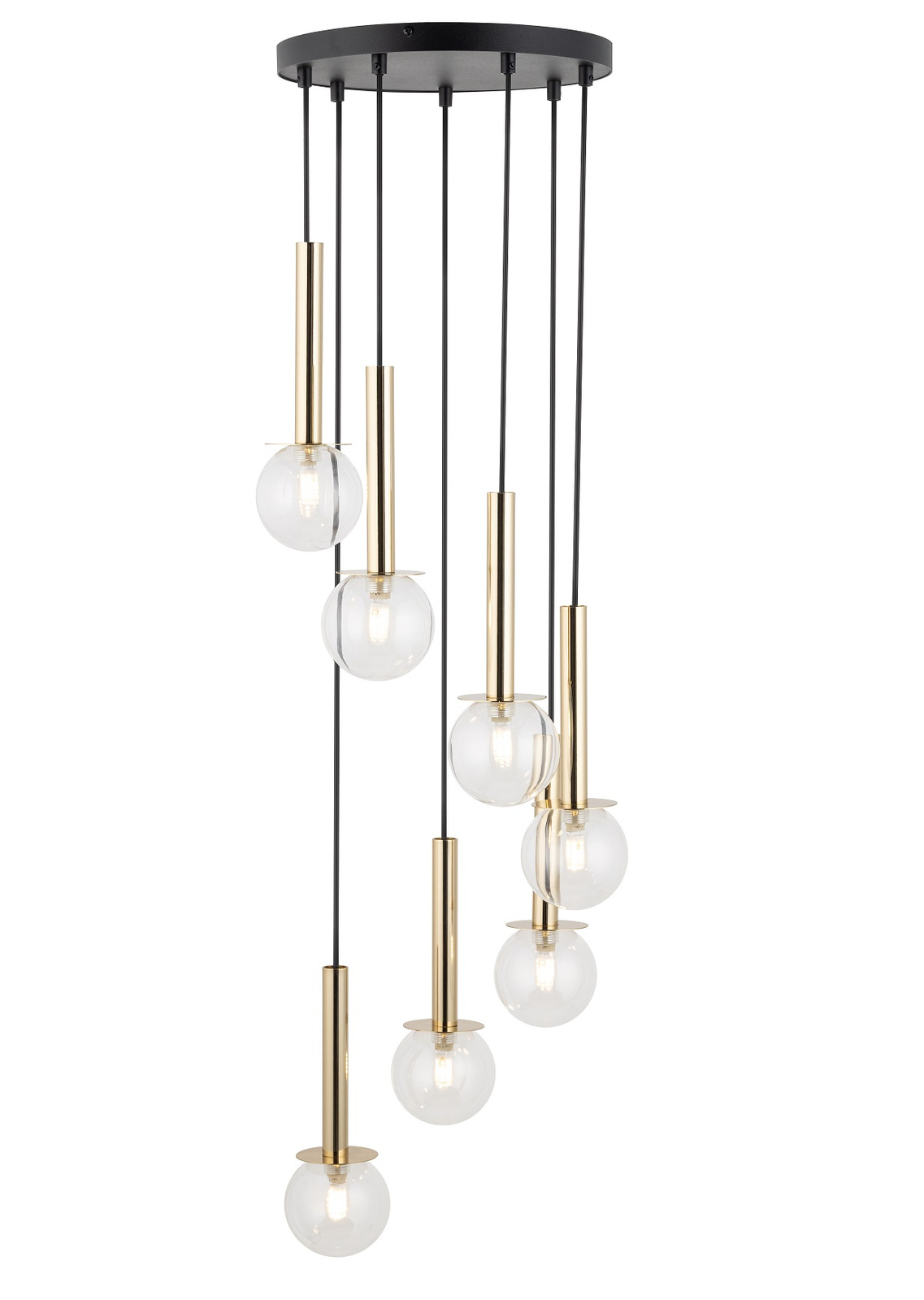Lampa wisząca DAISY 7 czarno-złota