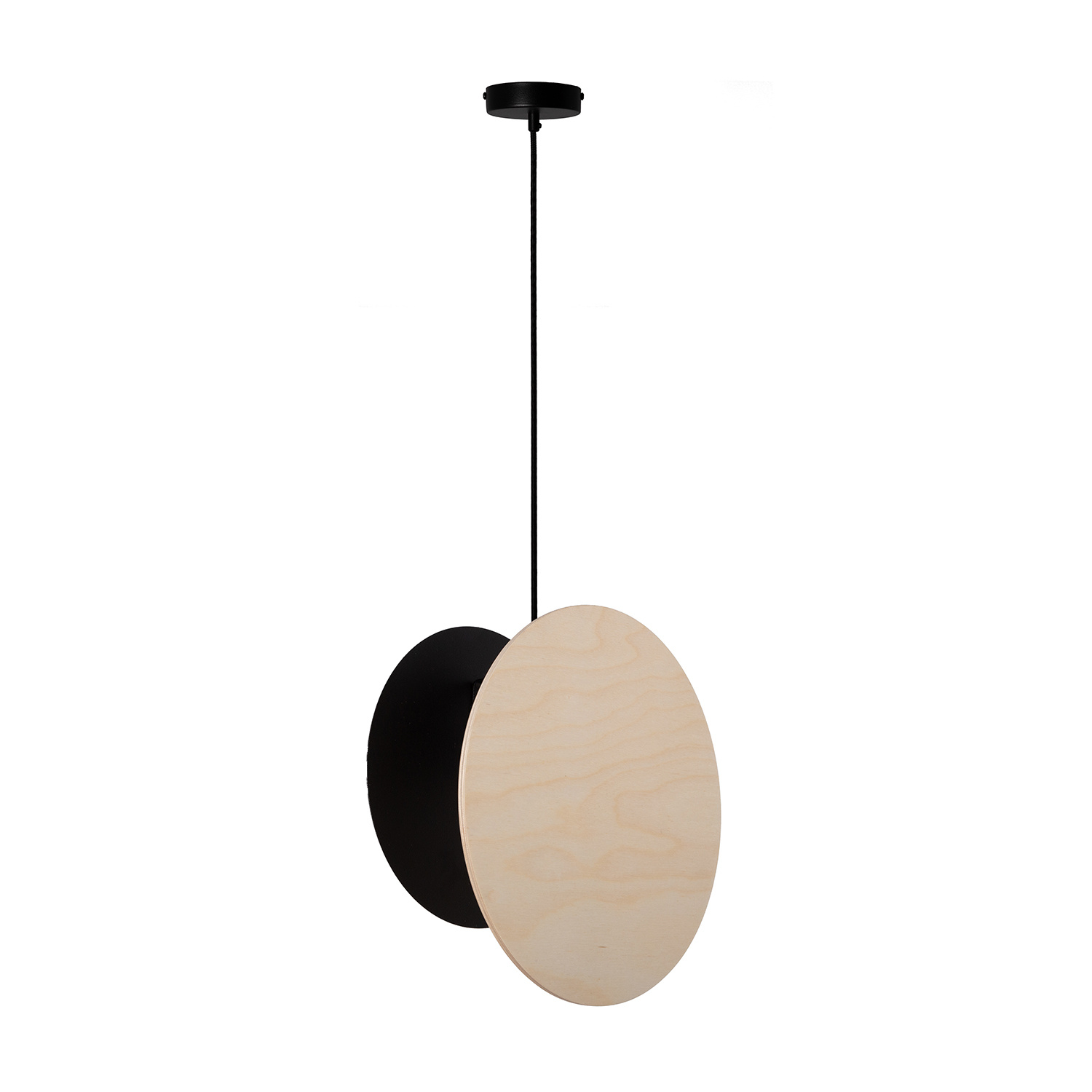 Lampa wisząca TOLA 1 czarny/drewniany