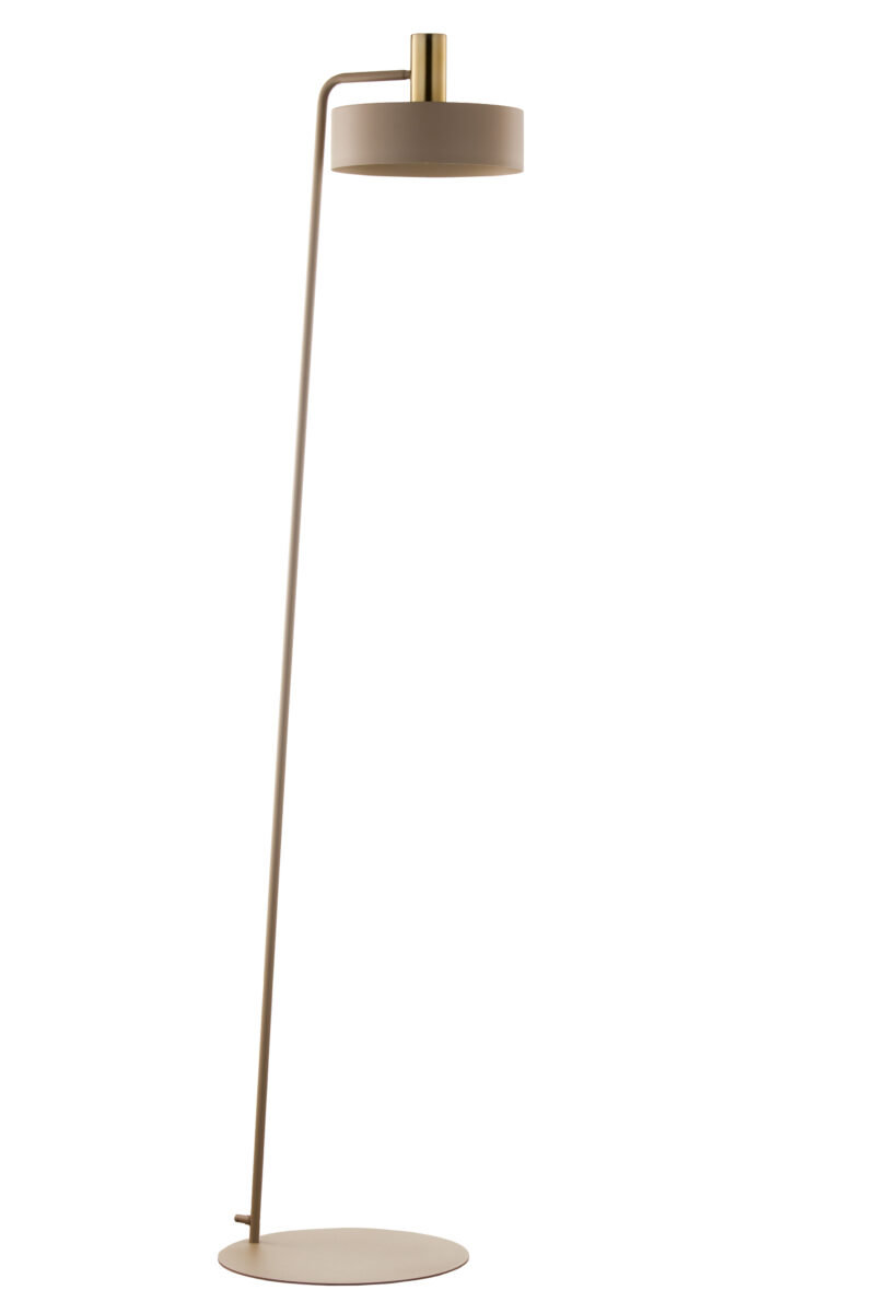 Lampa podłogowa VITRUM GOLD koło złoty szczotkowany ciepły beż