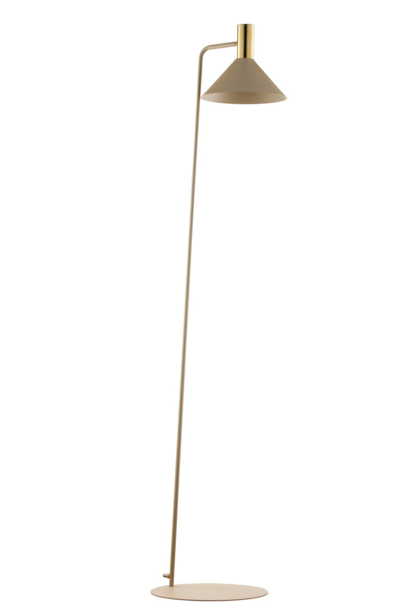 Lampa podłogowa VITRUM GOLD stożek złoty szczotkowany ciepły beż