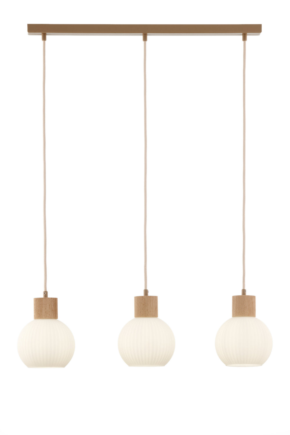 Lampa wisząca ALBA 3 beżowy biały drewno bukowe Lampa wisząca ALBA 3 beżowy biały drewno bukowe