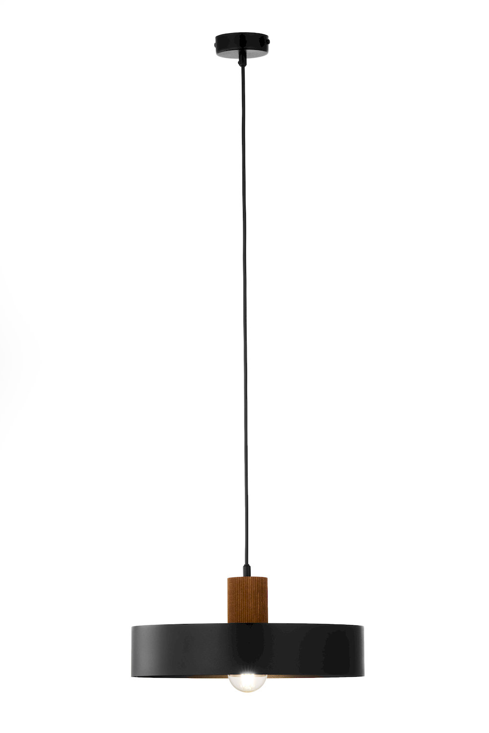 Lampa wisząca RIF Wood 1 L czarny jasny brązowy drewno Lampa wisząca RIF Wood 1 L czarny jasny brązowy drewno