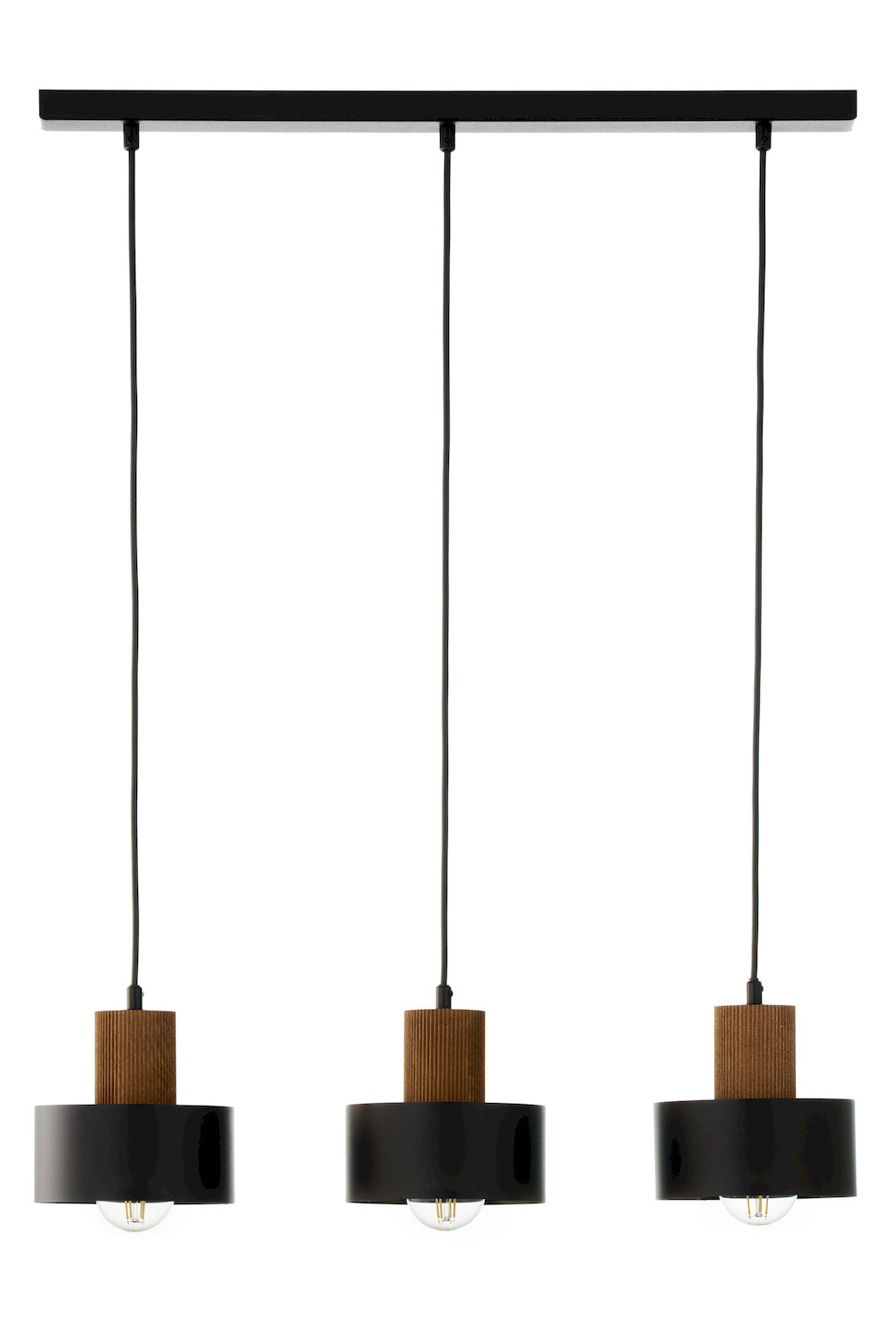 Lampa wisząca RIF WOOD 3 czarny jasny brązowy drewno Lampa wisząca RIF WOOD 3 czarny jasny brązowy drewno