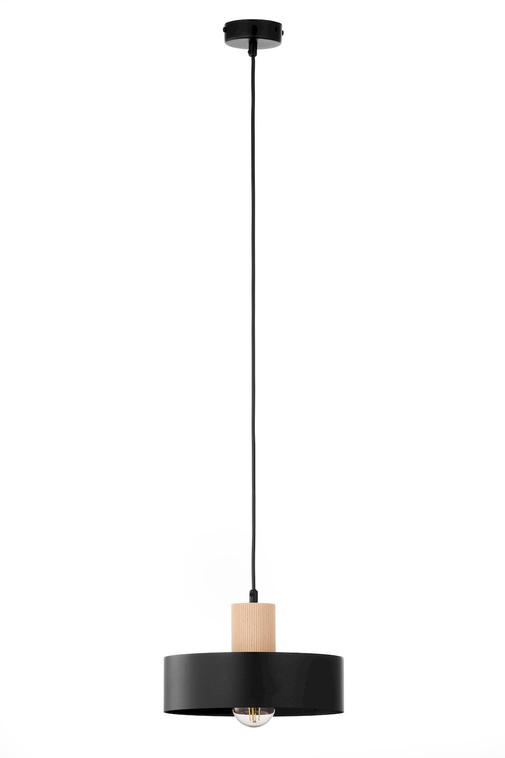 Lampa wisząca RIF WOOD 1 M czarny drewno bukowe Lampa wisząca RIF WOOD 1 M czarny drewno bukowe