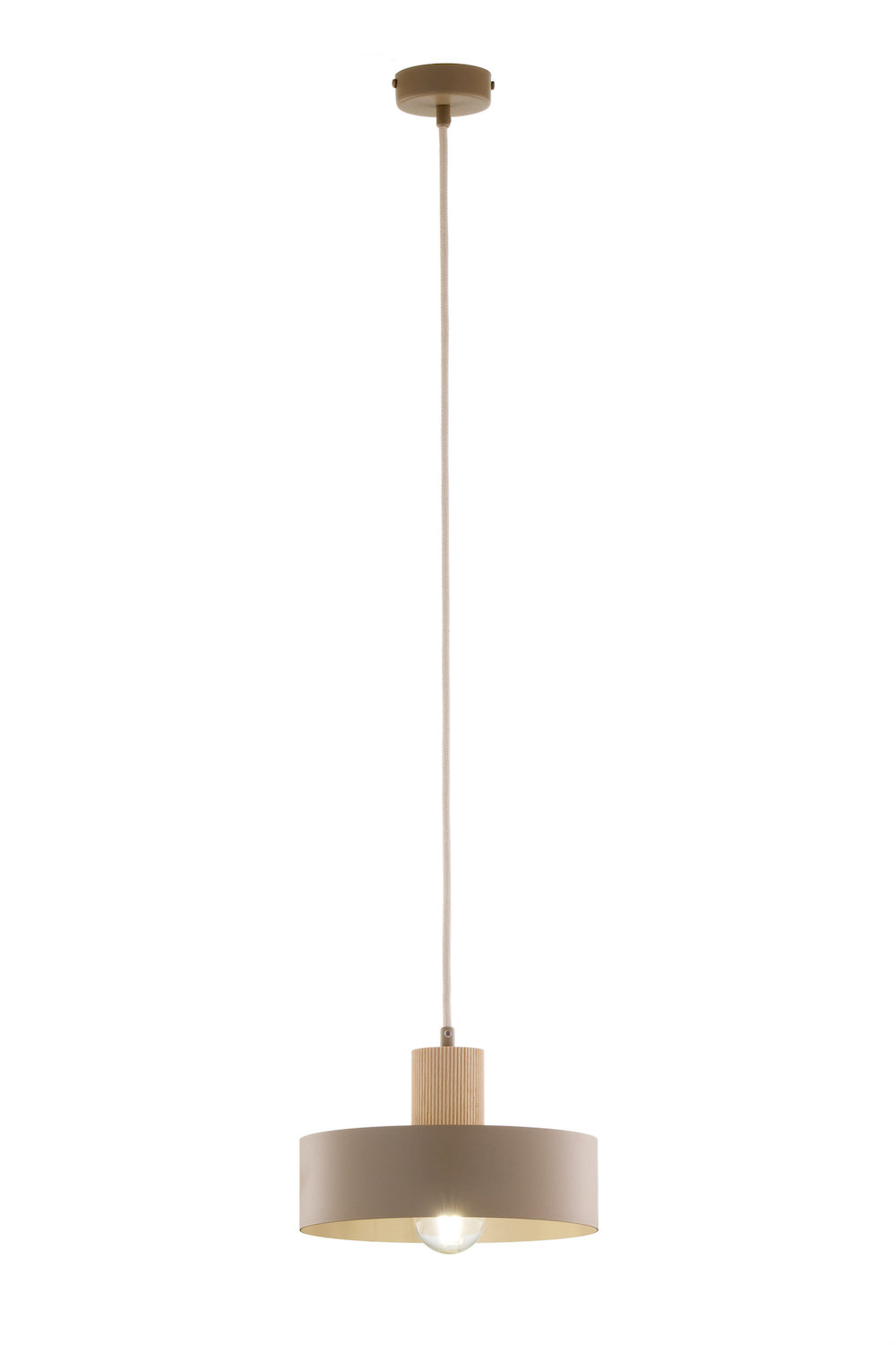 Lampa wisząca RIF WOOD 1 M ciepły beż drewno bukowe