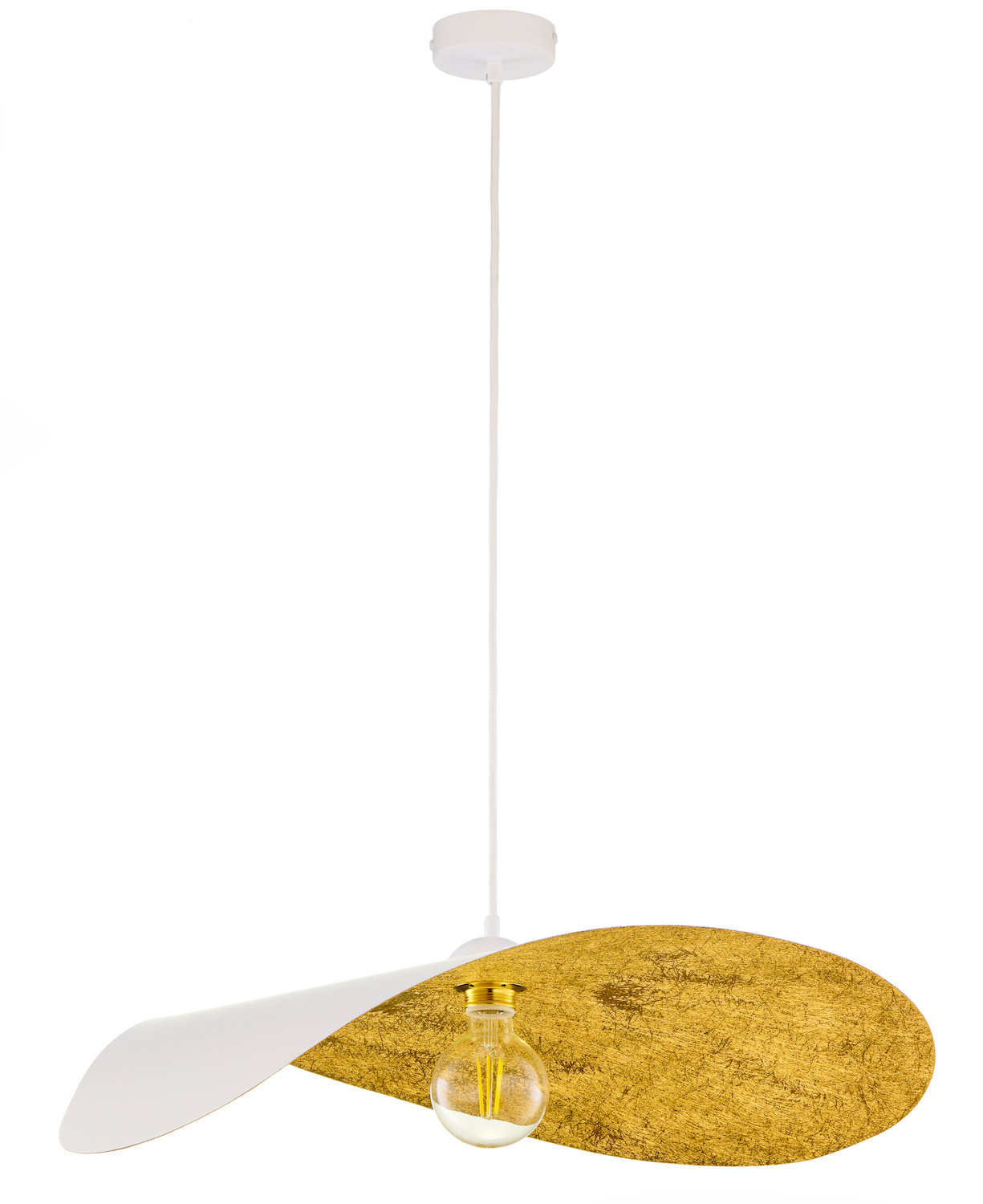 Lampa wisząca LEAF biały złoty