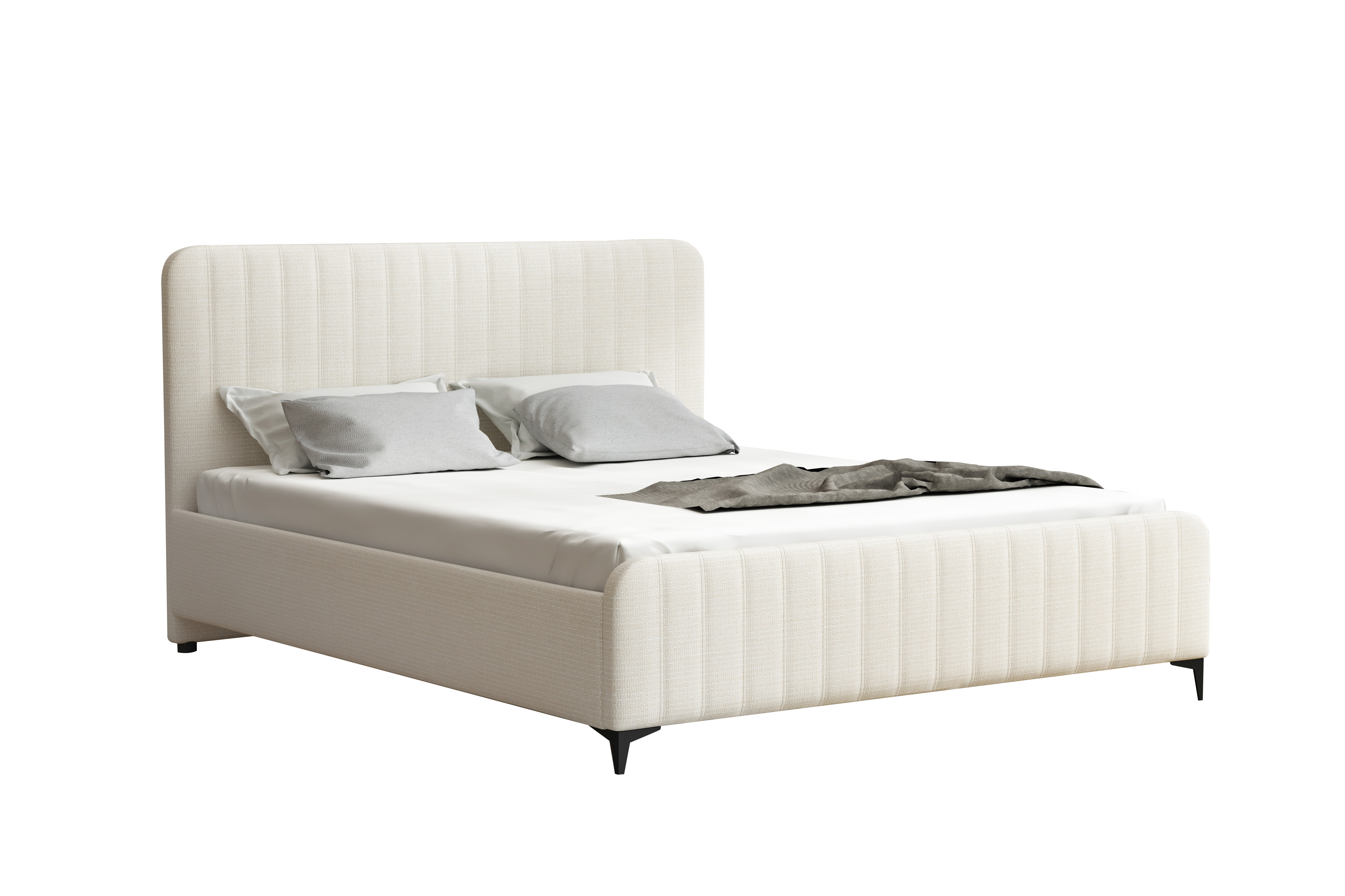 Łóżko tapicerowane z pojemnikiem Soul 160x200 Louis 661 beżowe