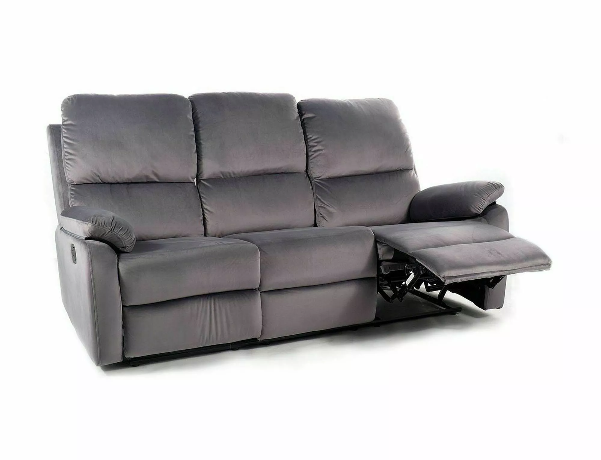 Sofa z regulowanym podnóżkiem SPENCER 2 VELVET 193 cm szara Signal