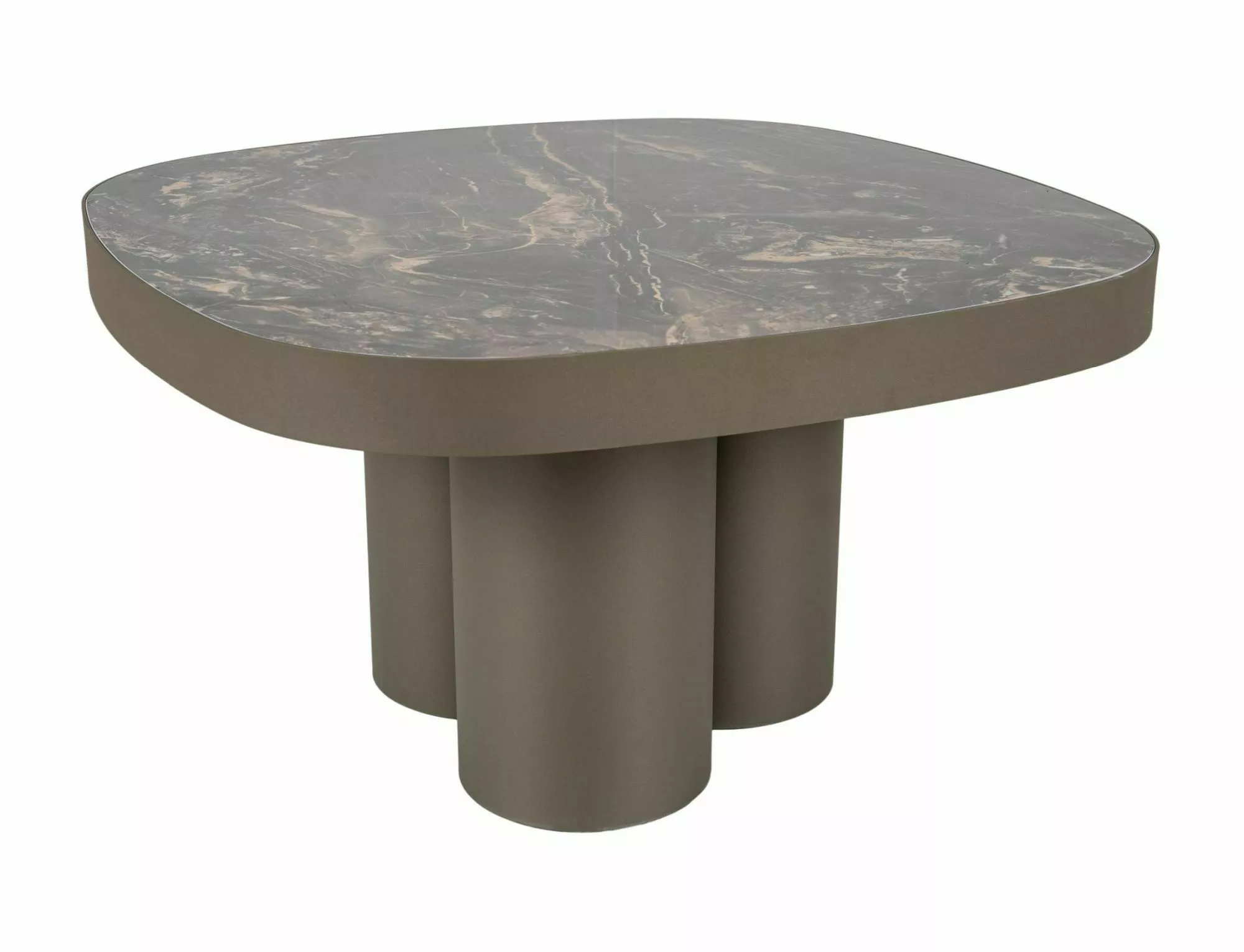 Stolik kawowy STELLA B CERAMIC 75X75 czarny vulcano miedziany