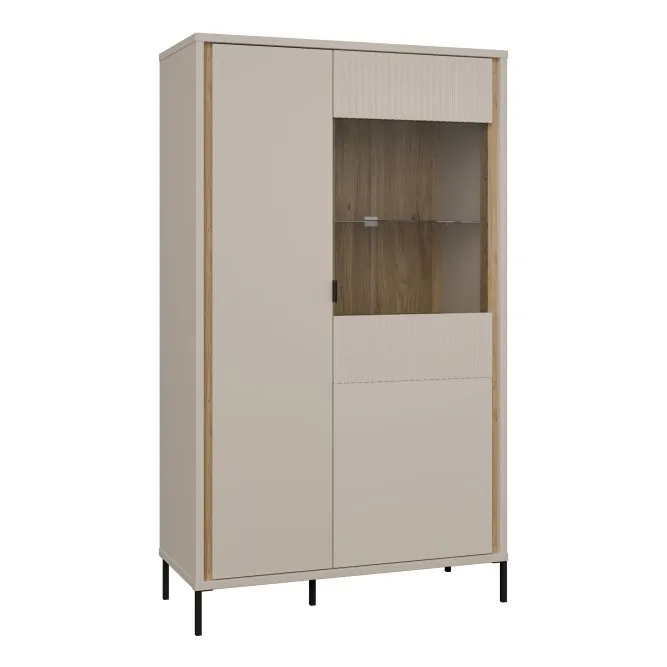 Witryna 2-drzwiowa SERAVEL 94 cm Piaskowy Dąb Mauvella
