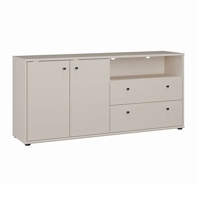 Szafka RTV 2-drzwiowa z 2 szufladami ARCHBOX L/P SZ144 cm Piaskowy Szafka RTV 2-drzwiowa z 2 szufladami ARCHBOX L/P SZ144 cm Piaskowy