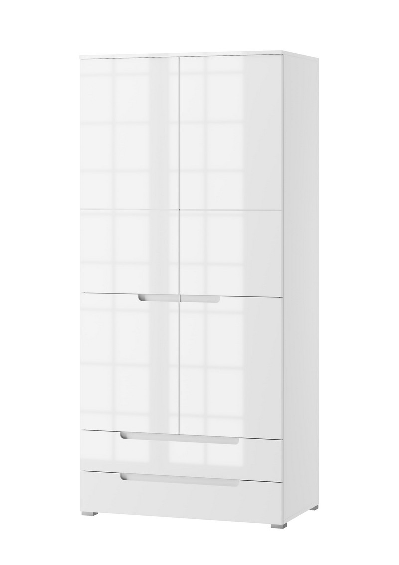 Szafa SELENE 28 2-drzwiowa z szufladami biały połysk 216x100x58cm