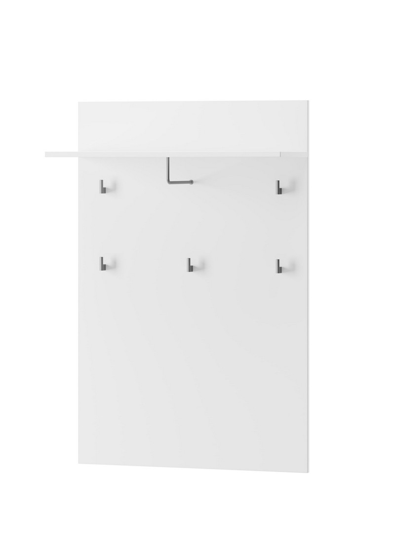 Panel SELENE 20 z wieszakami i półką biały połysk 119x79x30cm
