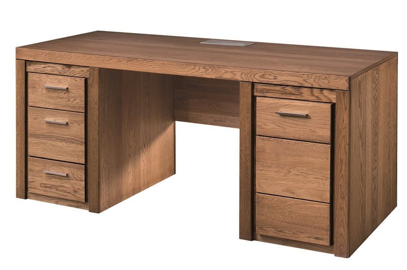 Biurko z szafką i 3 szufladami VELVET 37 gabinetowe drewniane dąb rustical 177x80x78cm