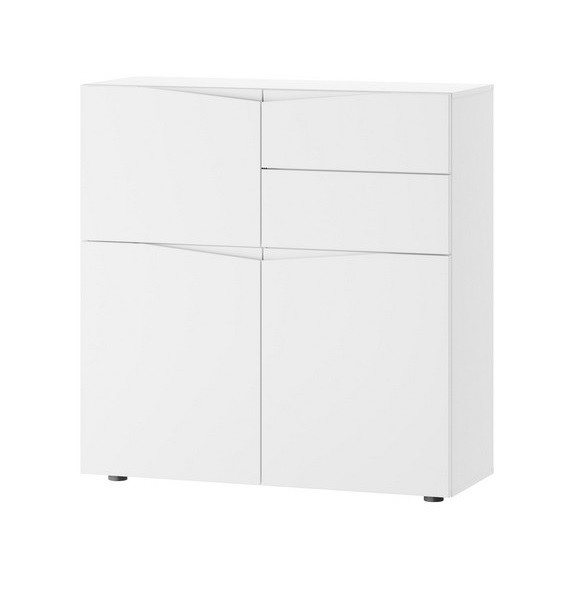 Komoda LUCCA 6 3-drzwiowa 2-szuflady biała 103x100x38cm