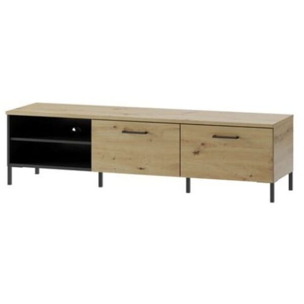 Szafka RTV LUCAS 25 dwudrzwiowa dąb aristan czarna 155x42x42cm Szafka RTV LUCAS 25 dwudrzwiowa dąb aristan czarna 155x42x42cm