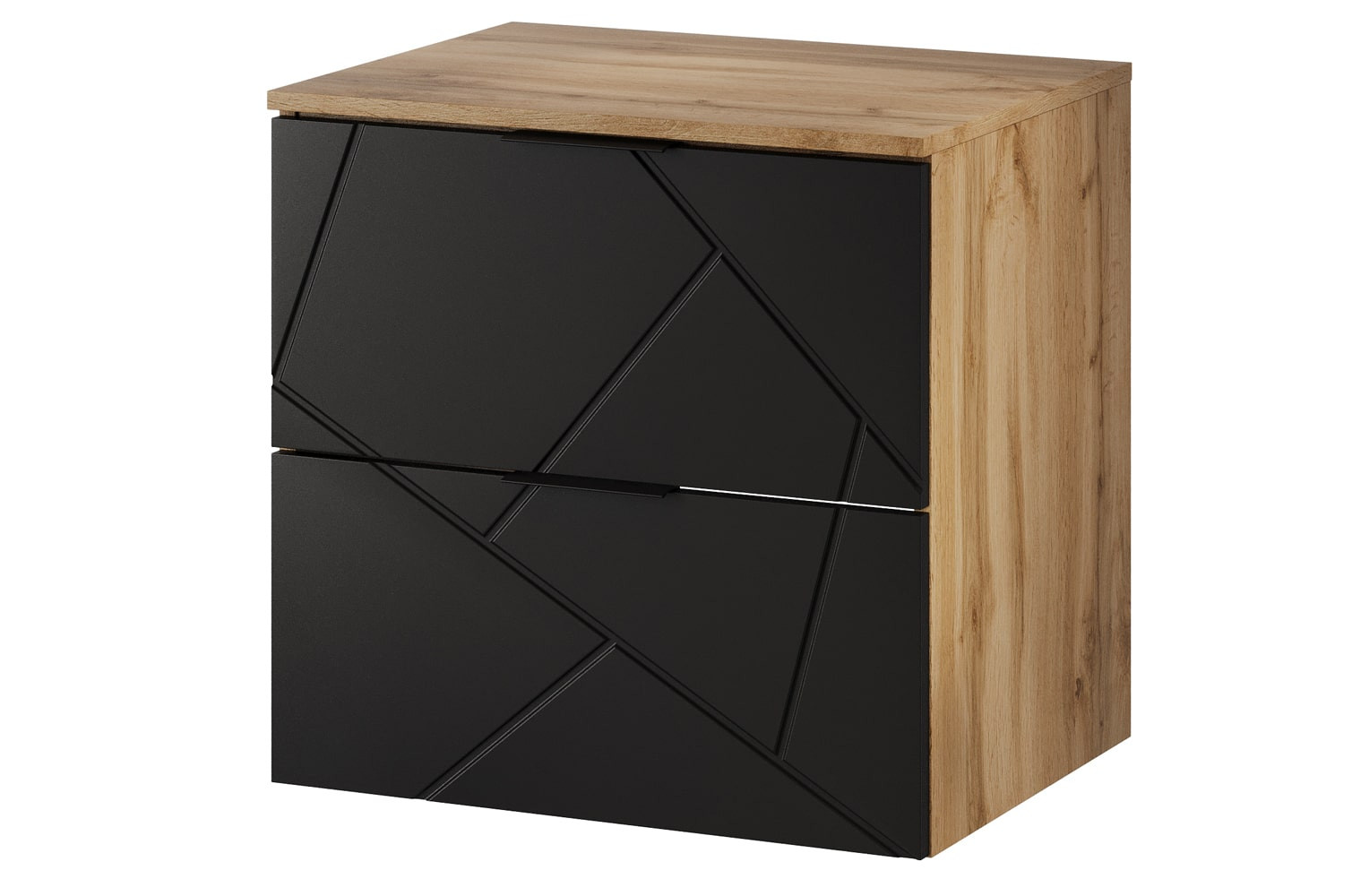 Szafka pod umywalkę wisząca MAZI 58x60 dąb Wotan/czarny mat