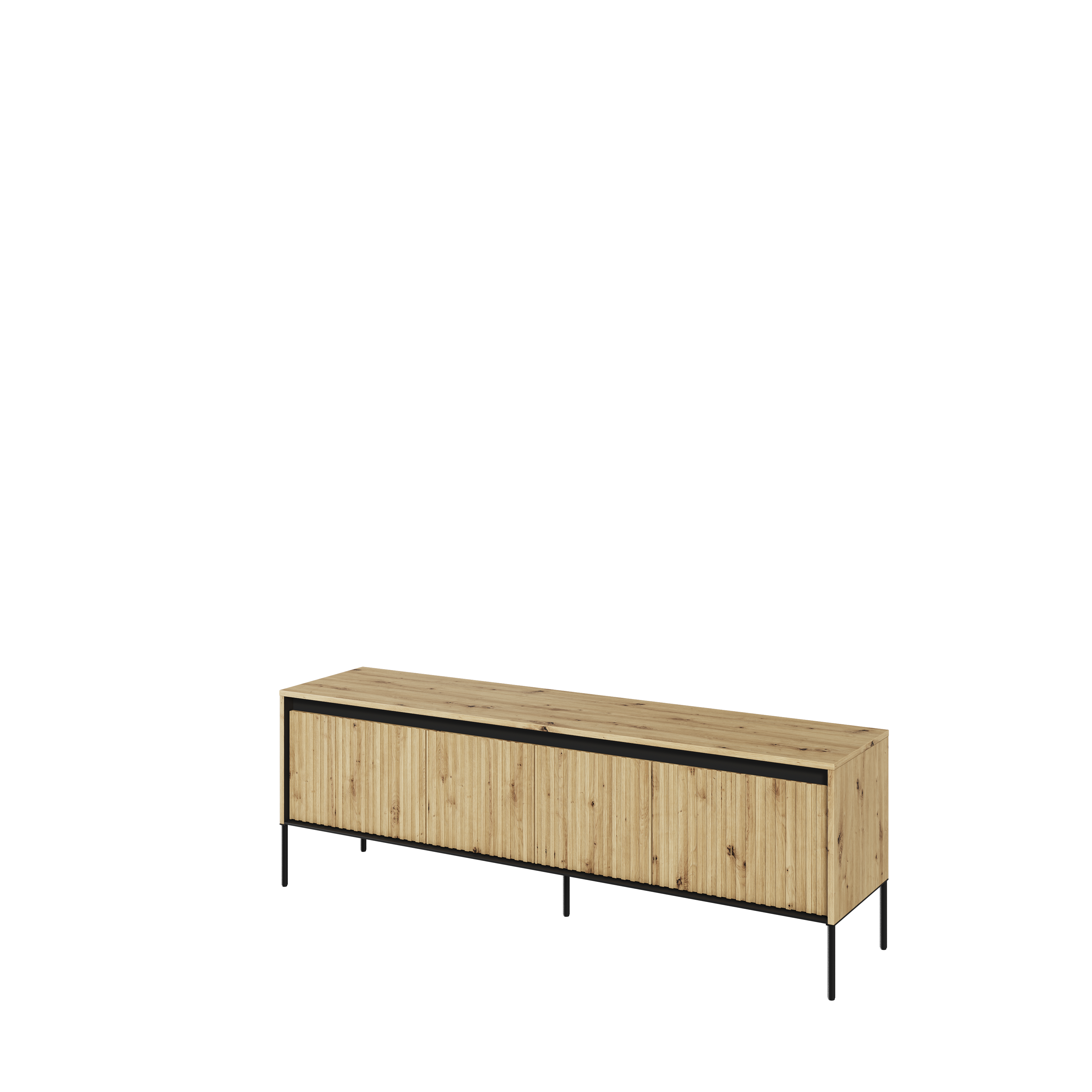 Szafka RTV z oświetleniem TREND TR-05 4D 166cm dąb artisan/czarny