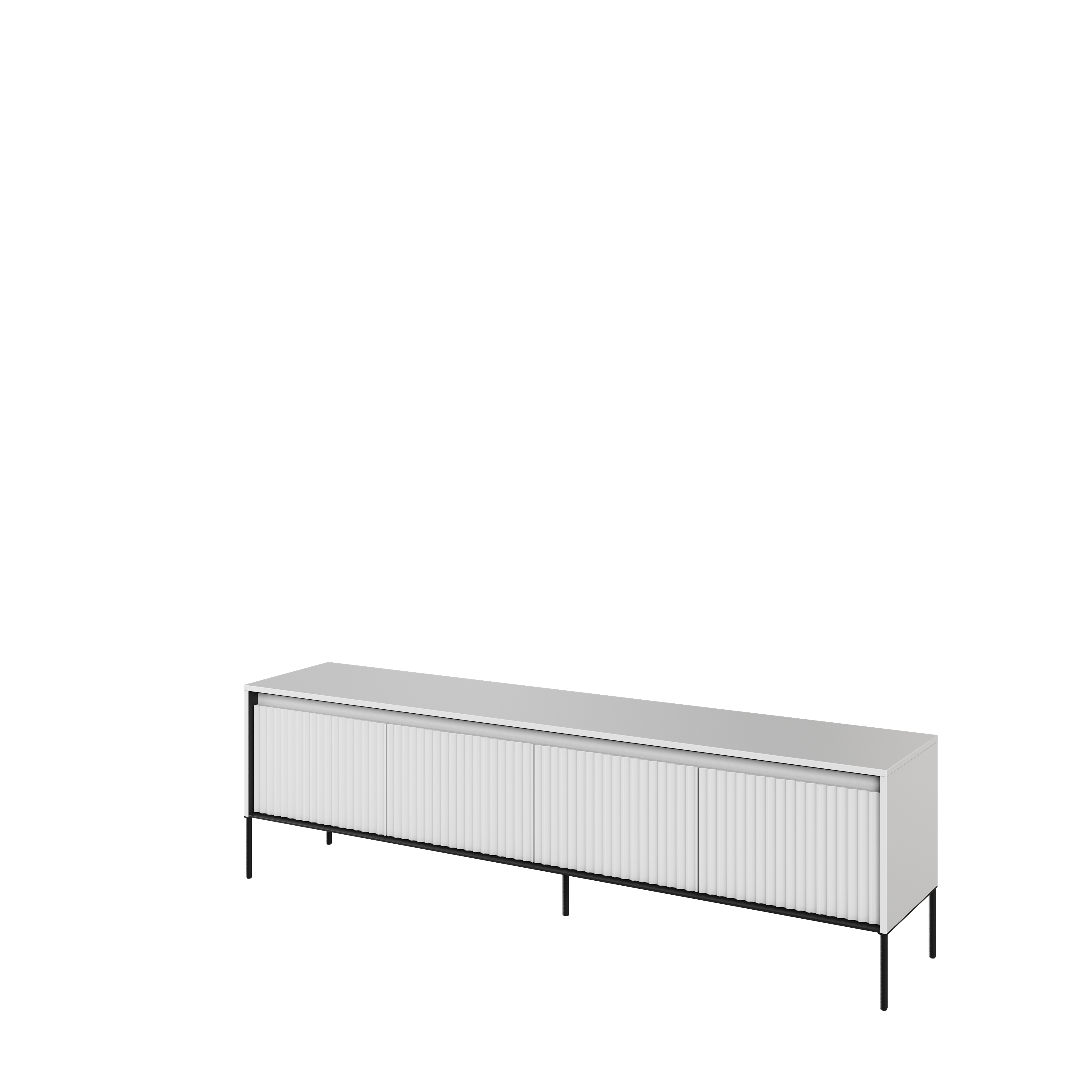 Szafka RTV z oświetleniem TREND TR-06 4D 192cm  biały/czarny