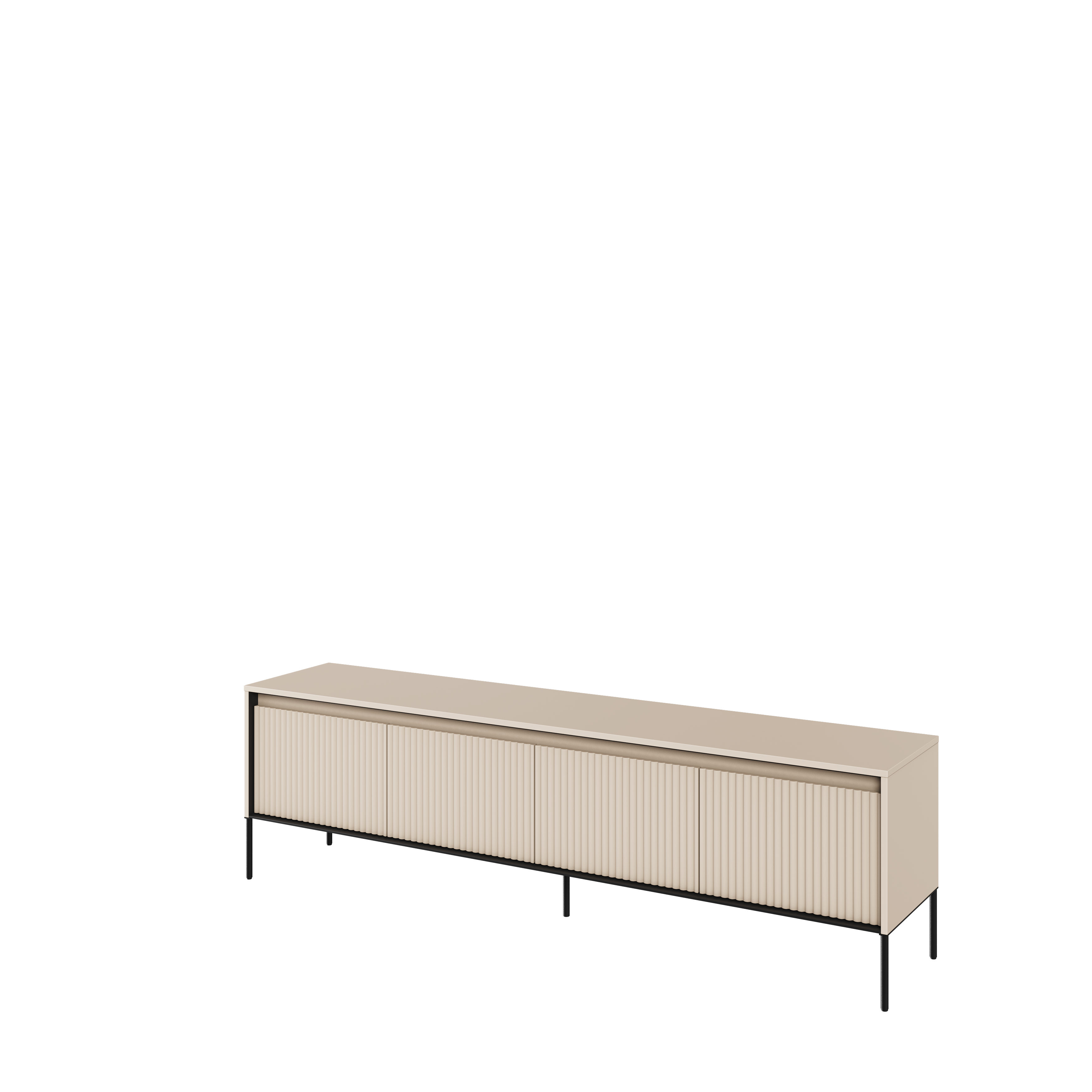 Szafka RTV z oświetleniem TREND TR-06 4D 192cm  beż piaskowy/czarny