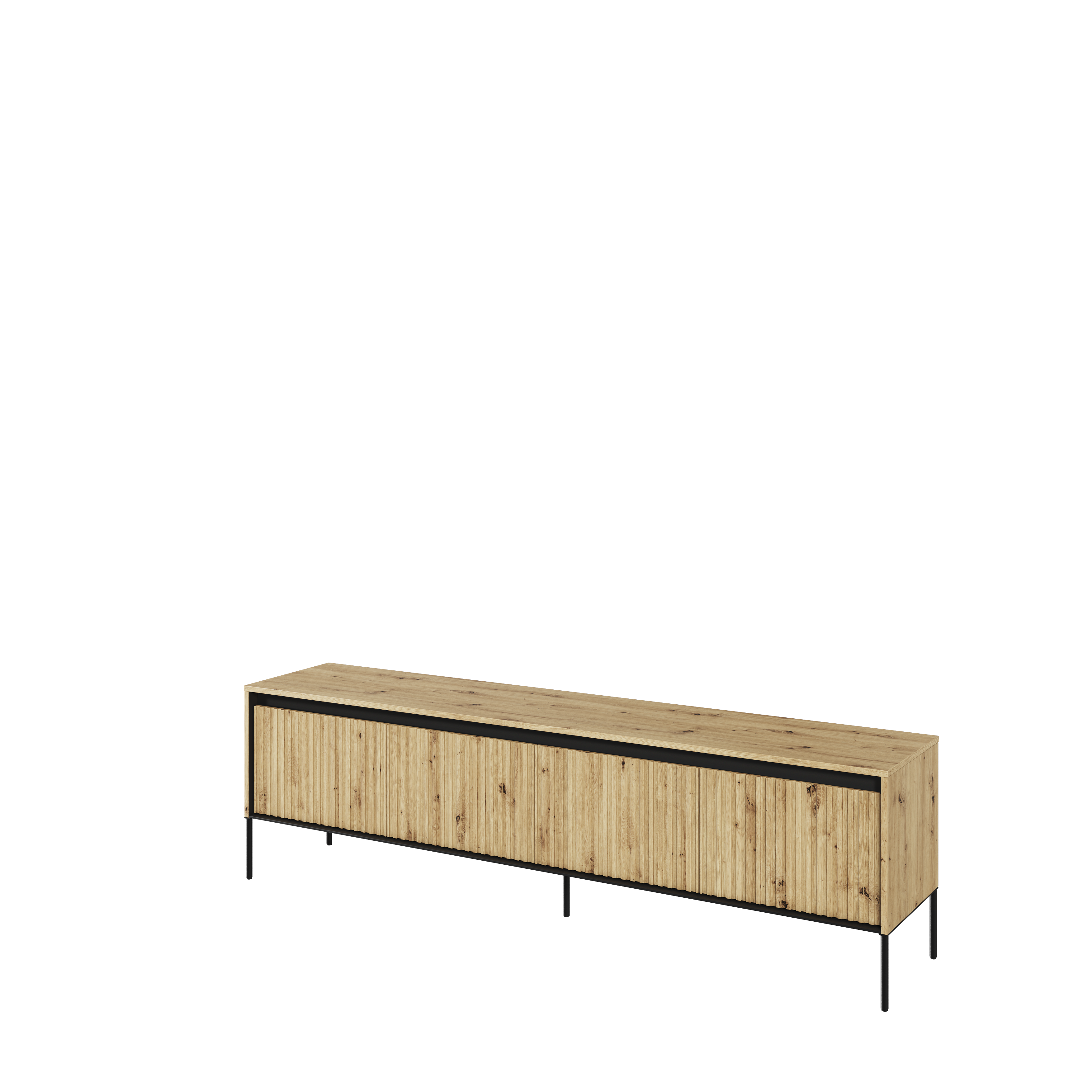 Szafka RTV z oświetleniem TREND TR-06 4D 192cm dąb artisan/czarny