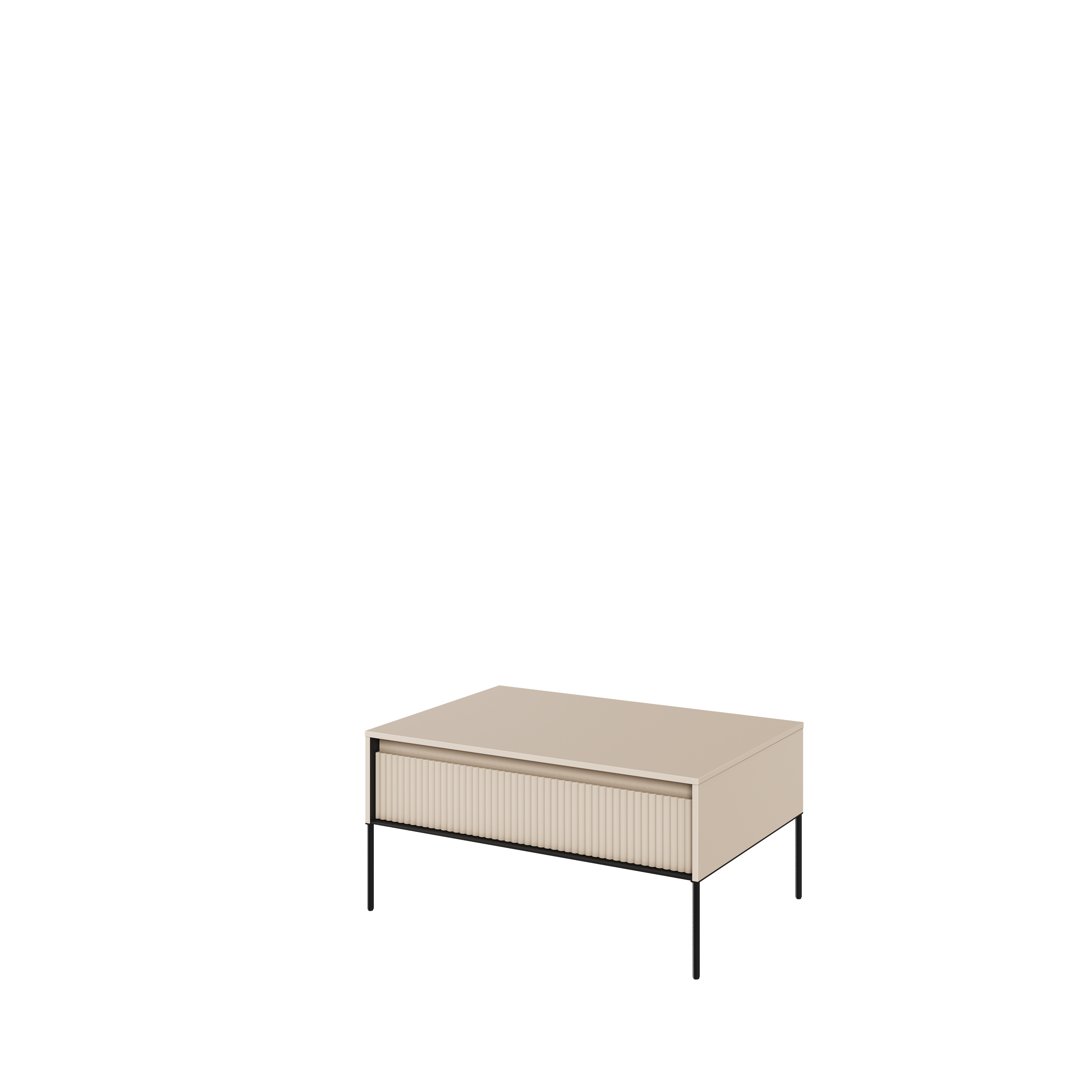 Stolik kawowy ryflowany TREND TR-09 100x70 beżowo-czarny