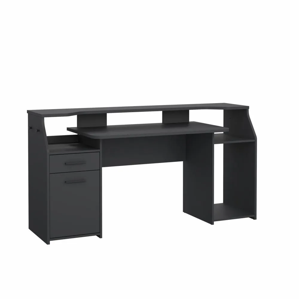 Gamingowe biurko z szafką i nadstawką FUNCTION PLUS 170cm szary mat Gamingowe biurko z szafką i nadstawką FUNCTION PLUS 170cm szary mat