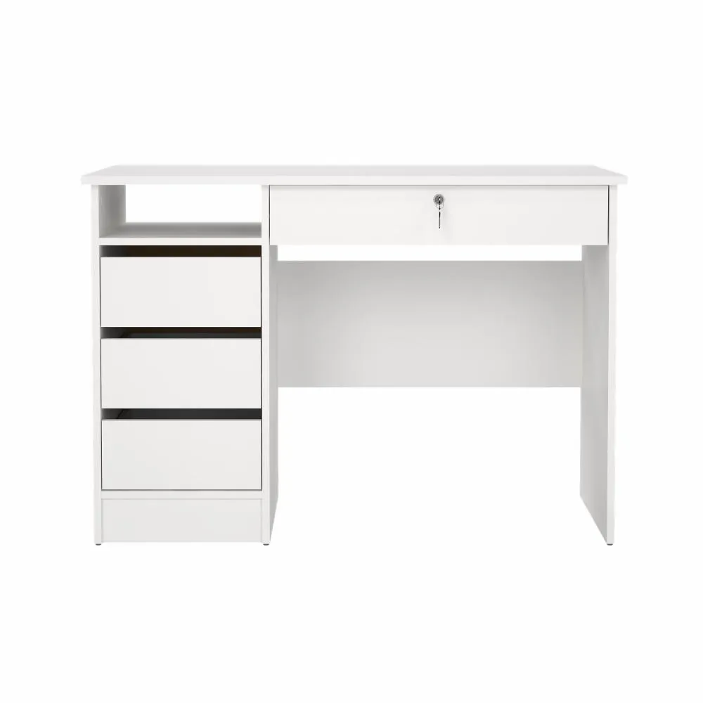 Biurko z 4 szufladami (1 zamykana) FUNCTION PLUS 110cm białe