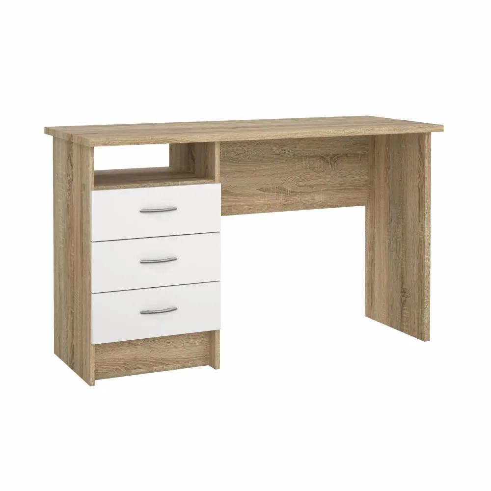 Biurko z szufladami FUNCTION PLUS 120cm dąb/biały
