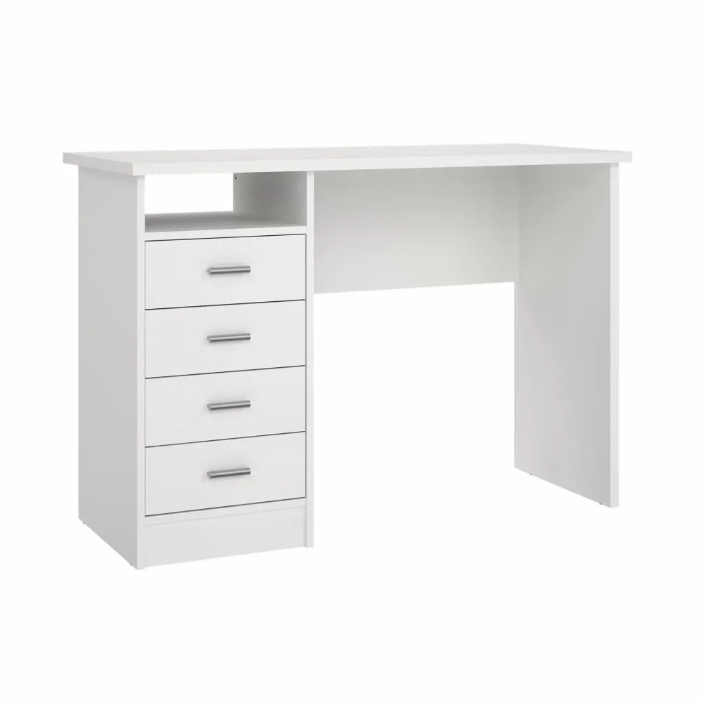 Biurko z 4 szufladami (1 zamykana na klucz) FUNCTION PLUS 110cm białe