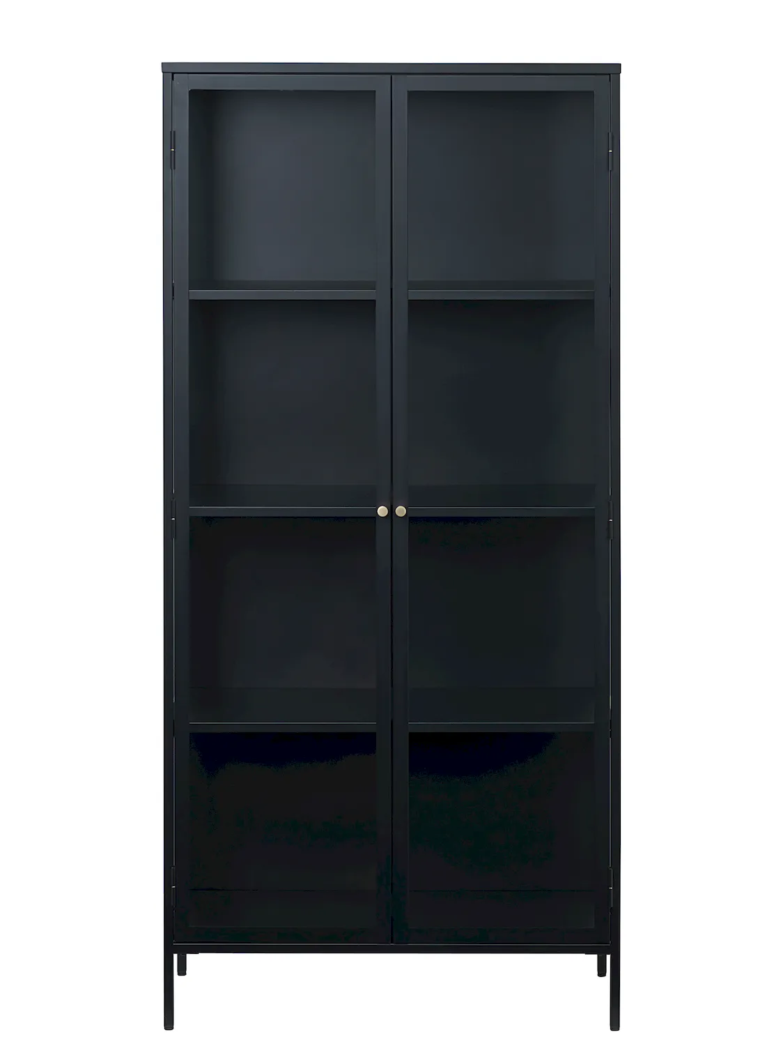 Witryna wysoka CARMEL 2-drzwiowa z przeszklonymi drzwiami i bokami W190 cm - czarna