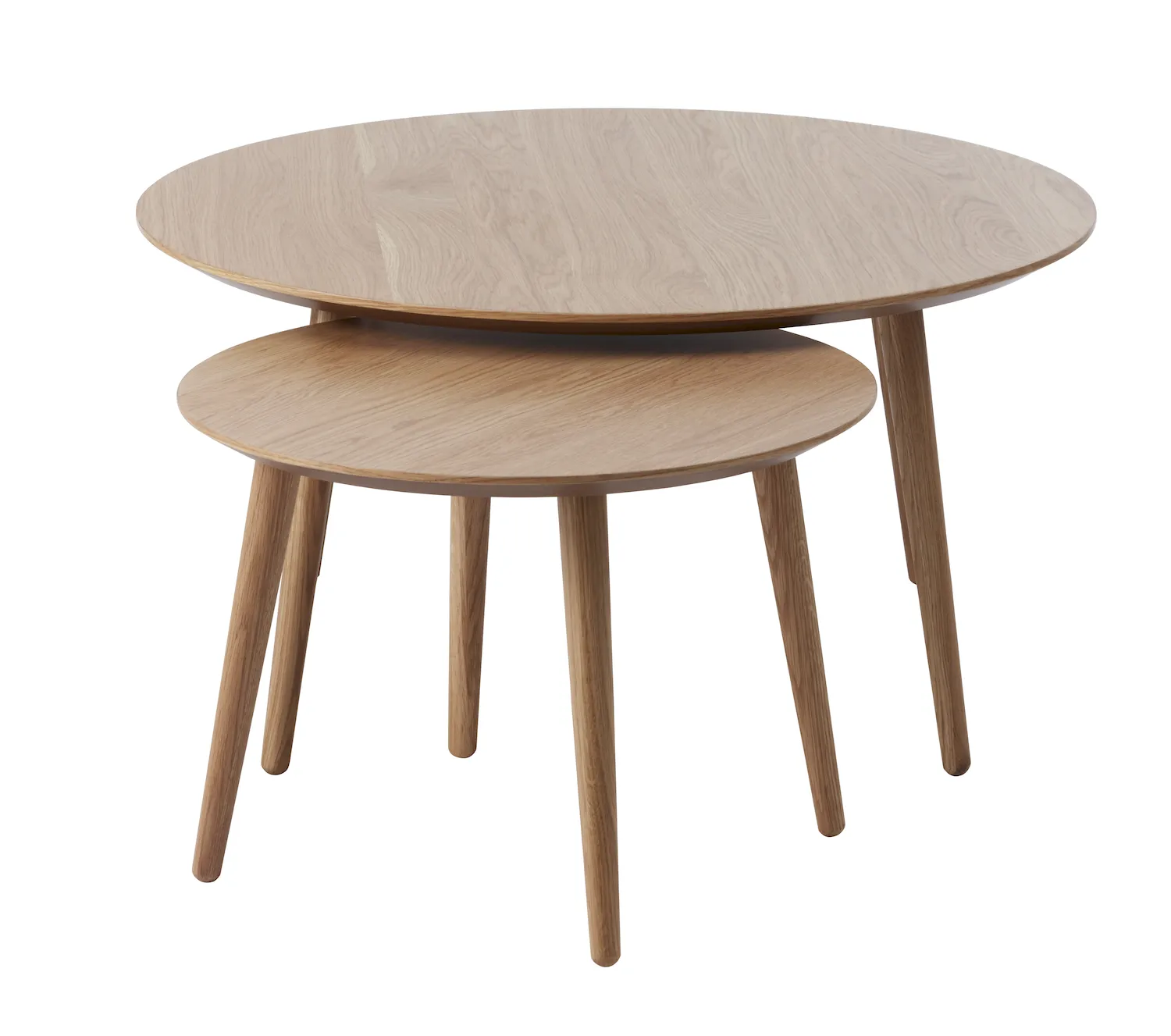 Zestaw stolików kawowych ADDA 2szt. (FI 58cm - FI88cm) - dąb naturalny Zestaw stolików kawowych ADDA 2szt. (FI 58cm - FI88cm) - dąb naturalny