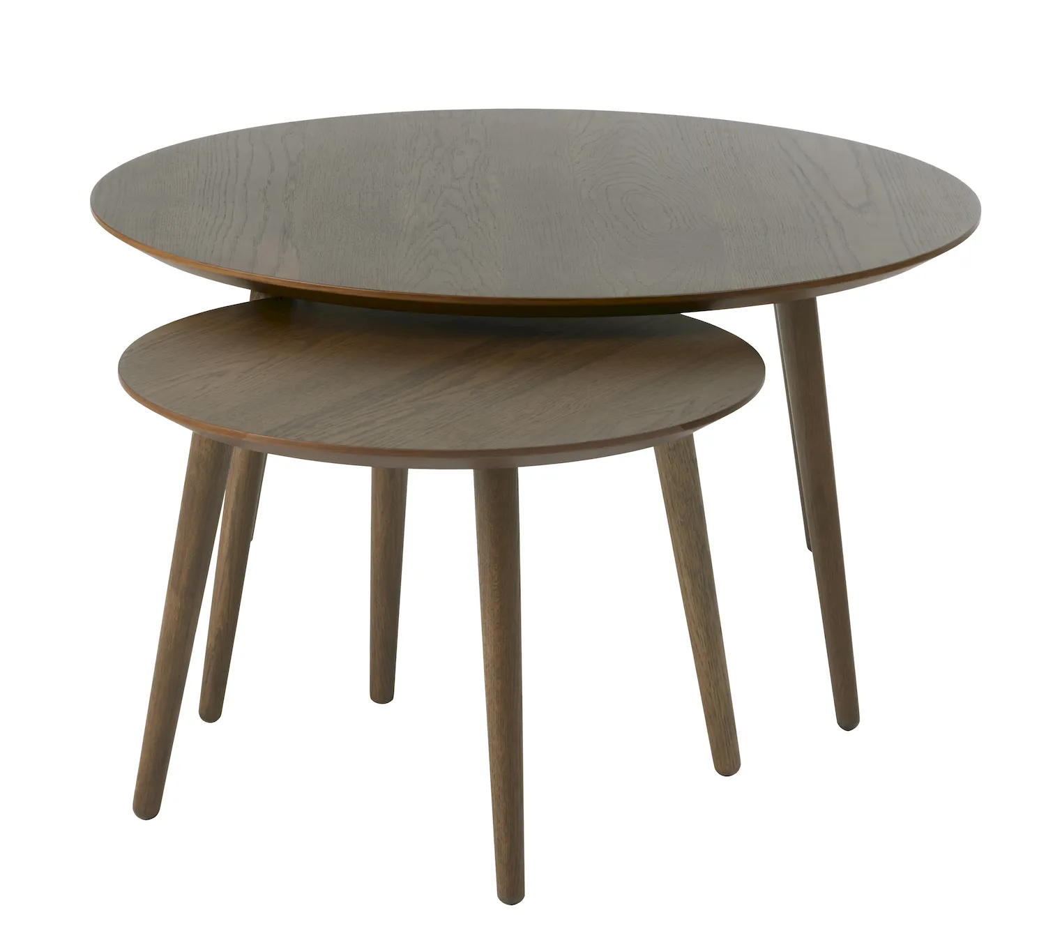 Zestaw stolików kawowych ADDA 2szt. (FI 58cm - FI88cm) - dąb wędzony Zestaw stolików kawowych ADDA 2szt. (FI 58cm - FI88cm) - dąb wędzony