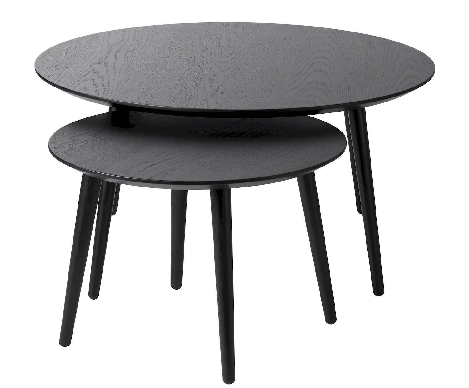 Zestaw stolików kawowych ADDA 2szt. (FI 58cm - FI88cm) - czarny Zestaw stolików kawowych ADDA 2szt. (FI 58cm - FI88cm) - czarny