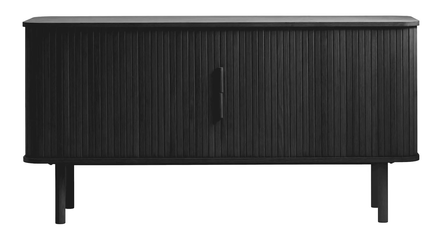 Komoda 2-drzwiowa CAVO 160 cm ryflowana - dąb czarny UNIQUE FURNITURE