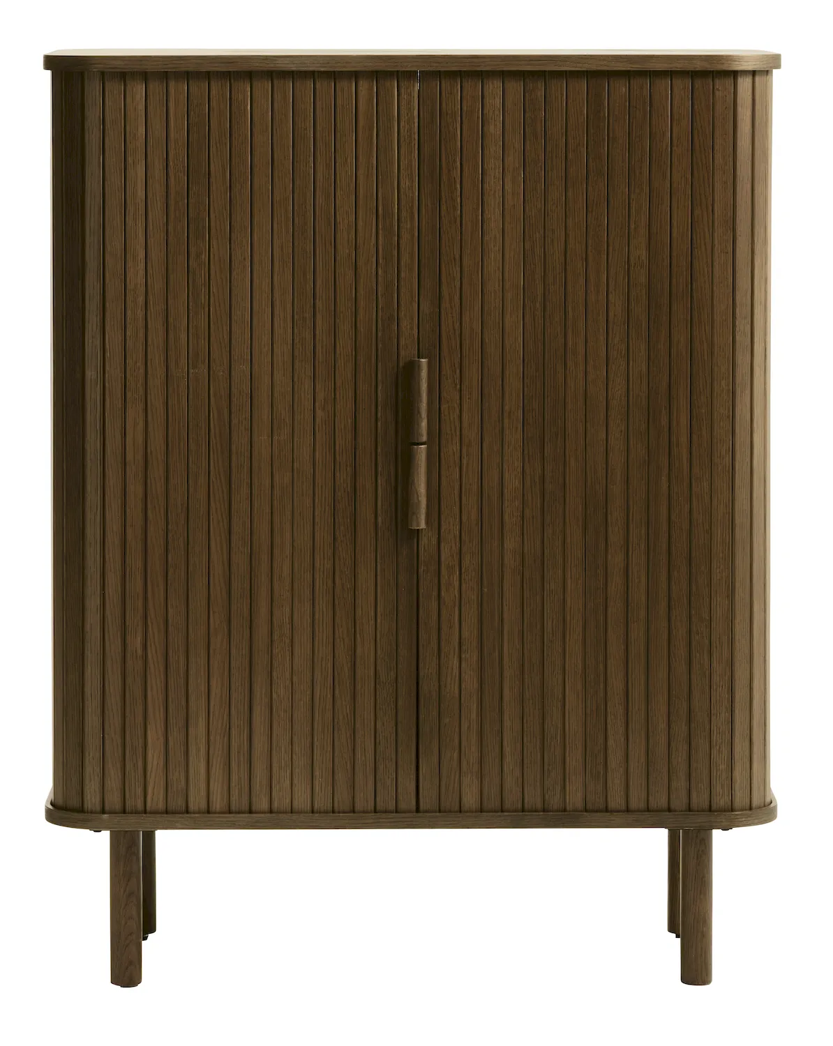 Komoda wysoka CAVO 2-drzwiowa ryflowana - dąb wędzony UNIQUE FURNITURE