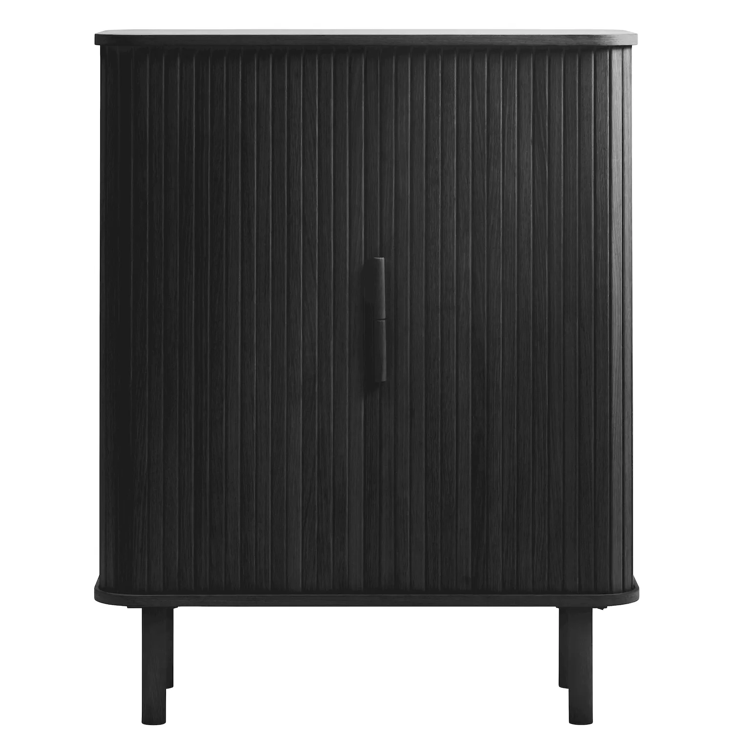 Komoda wysoka CAVO 2-drzwiowa ryflowana - czarna UNIQUE FURNITURE Komoda wysoka CAVO 2-drzwiowa ryflowana - czarna UNIQUE FURNITURE