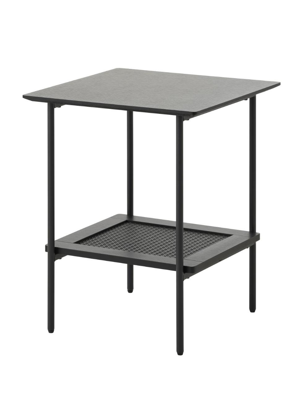 Stolik pomocniczy PENSACOLA z półką 45x45 czarny Stolik pomocniczy PENSACOLA z półką 45x45 czarny