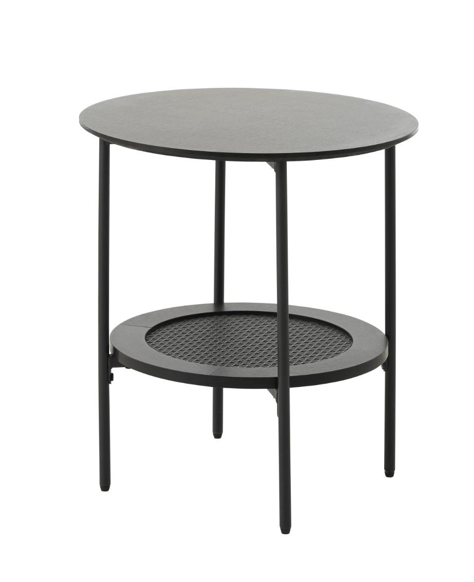 Stolik kawowy okrągły PENSACOLA 50 cm rattan/czarny