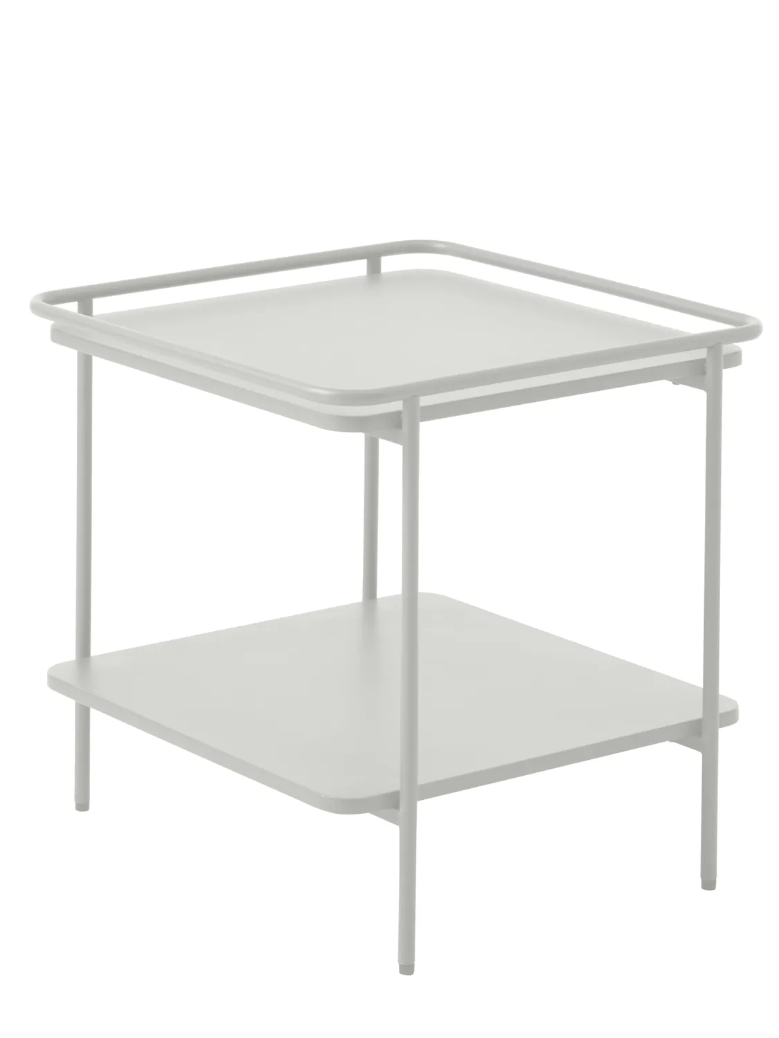 Stolik kawowy metalowy YUBA z półką 45x45 cm - złamana biel Stolik kawowy metalowy YUBA z półką 45x45 cm - złamana biel